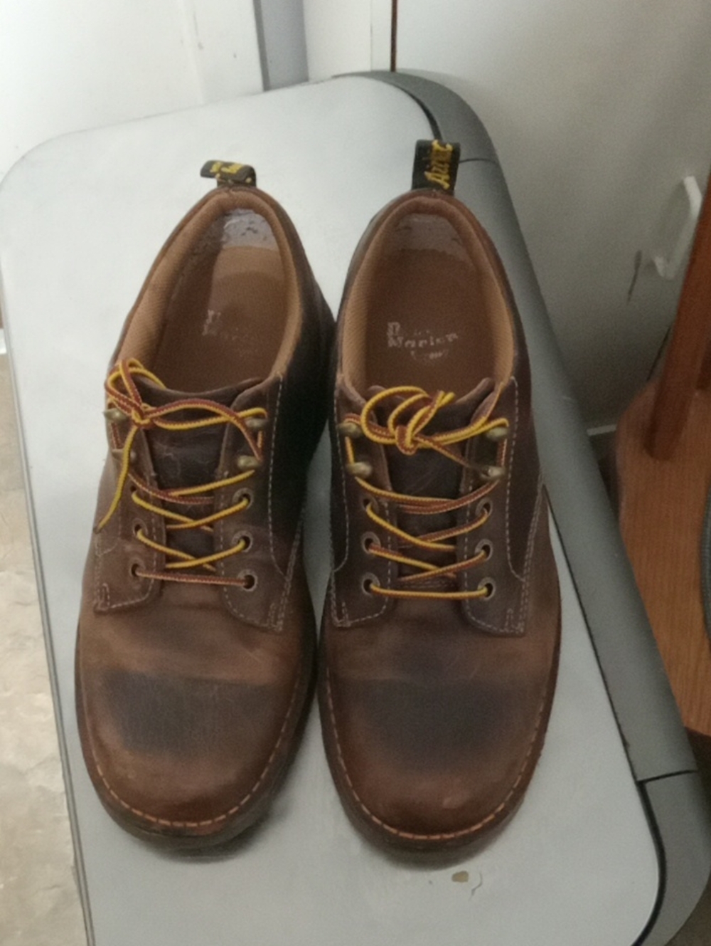 Dr. Martens Men's Brown Leather Casual Work Shoes - Lace-Up